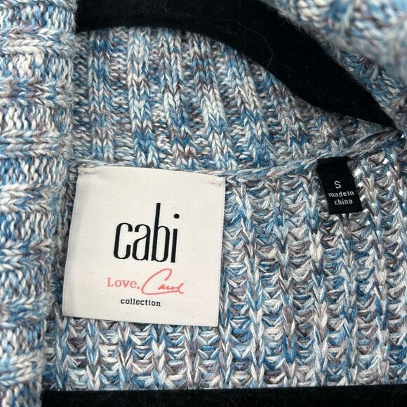 CABI Blue Knit Short Sleeve Duster Open Cardigan Cozy Sweater Size Small - Picture 6 of 7
